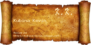 Kubina Kevin névjegykártya
